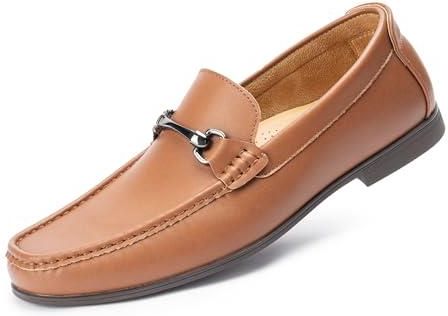 Cusolemore Męskie półbuty komfortowe buty do jazdy, stylowe mokasyny, kapcie Penny Loafers [mniejsze, o pół numer większe], brązowy, 43.5 EU