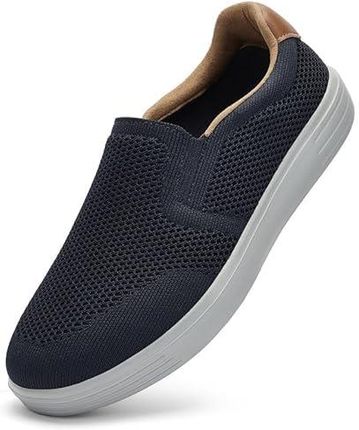 ZZS Męskie buty z siateczki, wsuwane buty do chodzenia, wygodna praca drving tenis loafer sneakersy, morski, 43.5 EU