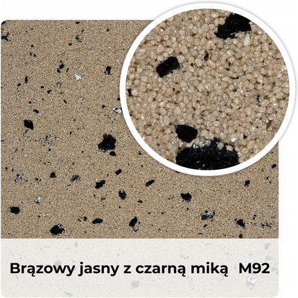 Q-Cover Tynk Mozaikowy 2x12,5kg + Grunt 3kg Jasny Brąz/Czarna Mika M92 6,5m2 - zdjęcie 6