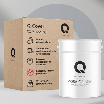 Q-Cover Tynk Mozaikowy 2x12,5kg + Grunt 3kg Brązowy Z Czarną Miką M94 6,5m2 - zdjęcie 4