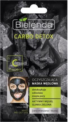 Bielenda Carbo Detox Czarny Węgiel Maska oczyszczająca x10 szt. 8g