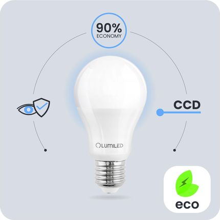 Żarówka LED E27 A60 9W = 60W 806lm RGBW Ściemnialna SMART LUMILED - zdjęcie 2