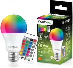 Żarówka LED E27 A60 9W = 60W 806lm RGBW Ściemnialna SMART LUMILED