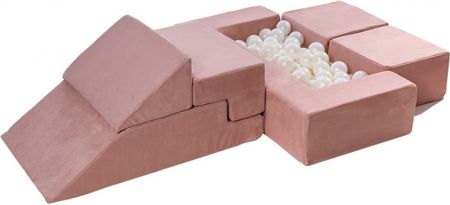 Meowbaby Velvet Bricks Set Multifunkcyjny Plac Zabaw Dla Dzieci Różowy