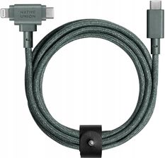 Zdjęcie Native Union Belt Cable Duo USB-C – Lightning/USB-C 1,5m slate green (NAUNBE - Kostrzyn nad Odrą