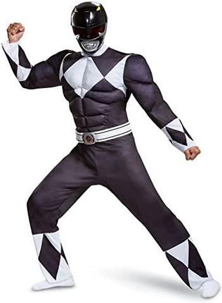 Disguise Oficjalny Kostium Muscle Black Power Rangers Dla Dorosłych Superbohatera Rozmiar Xl 79733D