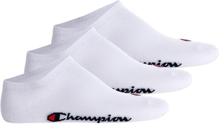 Champion Unisex Sneaker Socken, 3er Pack - Sneaker Socken Basic, Logo Weiß EU 43-46