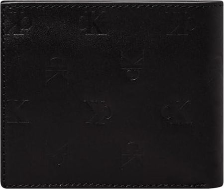 Calvin Klein Jeans Męski AOP Emboss Bifold W/Coin K50K512064 portfel, czarny (nadruk na całości), jeden rozmiar, Czarny (nadruk na całości), Rozmiar U