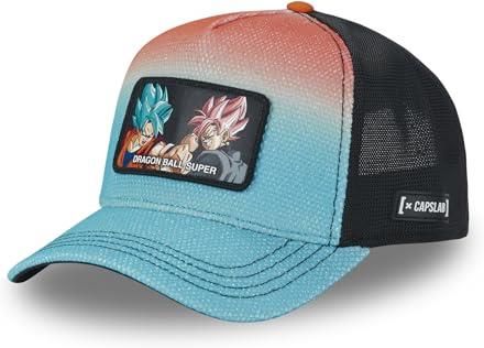 Dragon Ball Super, czapka męska Trucker vs Dark Goku, oryginalna czapka z daszkiem marki Anime, niebieski/pomara?czowy, rozmiar uniwersalny