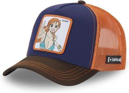 Czapka męska One Piece, Trucker Nami, oryginalna czapka z daszkiem Manga Anime, Niebieski/Brązowy, rozmiar uniwersalny