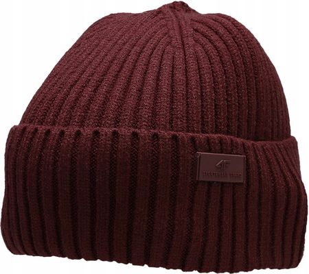 4F Beanie męska czapka zimowa czapka zimowa czapka z dzianiny ciepła czapka sportowa wino czerwone