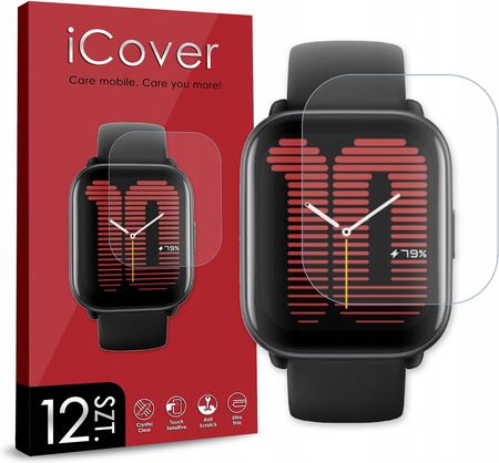 Icover 12Szt Szkło Hybrydowe Szkiełko Ochronne Smartwatch Do Amazfit Active 42Mm