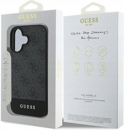 Guess Etui 4G Bottom Stripe Do Apple Iphone 16 Szary - zdjęcie 2