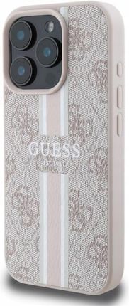 Guess Etui 4G Printed Stripes Magsafe Do Apple Iphone 16 Pro Max Różowy   - zdjęcie 5