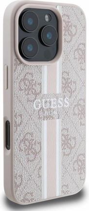 Guess Etui 4G Printed Stripes Magsafe Do Apple Iphone 16 Pro Max Różowy   - zdjęcie 6