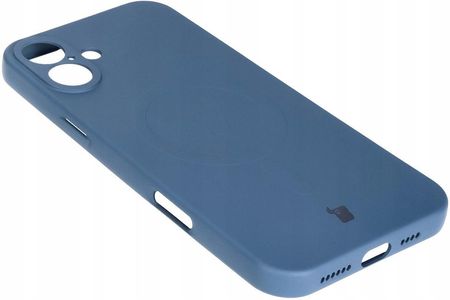 Bizon Silikonowe Etui Z Pierścieniem Magnetycznym Case Silicone Magnetic Do Iphone 16  Granatowe - zdjęcie 5