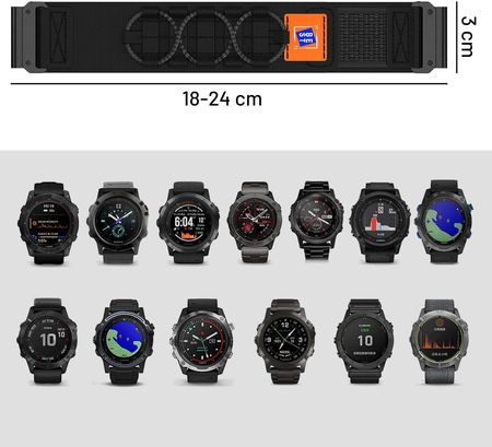 Alogy Pasek Nylonowy Do Garmin Fenix 5X 6X 7X Pro Descent Tactix Enduro 26Mm Nylon Band Czarny