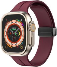 Silikonowy pasek Bizon Strap Watch Silicone do Apple Watch 42/44/45/49mm, burgundowy