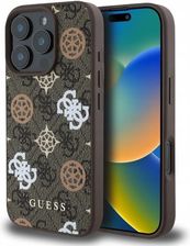Guess Etui Peony On 4G Background Magsafe Do Apple Iphone 16 Pro Max Brązowy