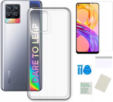 Martech Etui Silikonowe 1Mm Do Realme 8 Pro Case Folia Ochronna Na Ekran Tpu