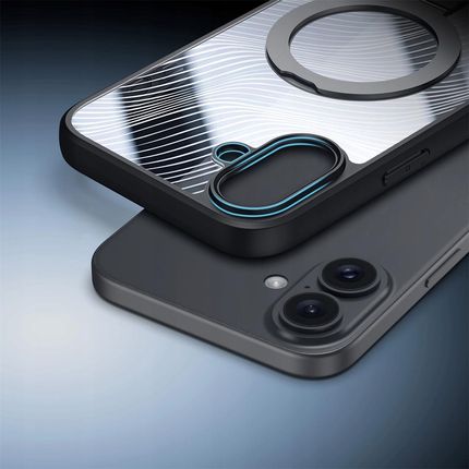 Dux Ducis Etui Aimo Mag Magnetic Stand Do Iphone 16, Czarno-Przezroczyste - zdjęcie 3