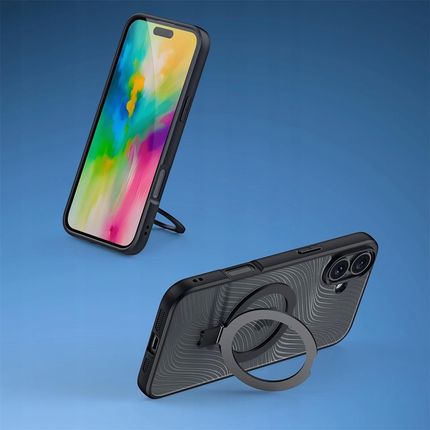 Dux Ducis Etui Aimo Mag Magnetic Stand Do Iphone 16, Czarno-Przezroczyste - zdjęcie 6