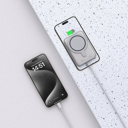 Tech Protect Powerbank Magnetyczny 10000Mah 15W Usb C Lifemag Pb11 Magsafe Titanium - zdjęcie 3