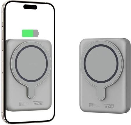 Tech Protect Powerbank Magnetyczny 10000Mah 15W Usb C Lifemag Pb11 Magsafe Titanium - zdjęcie 4