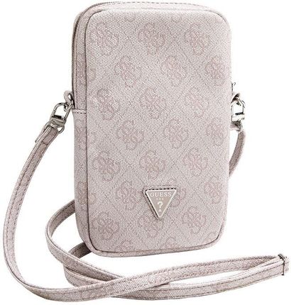 Guess Pu 4G Triangle Logo Wallet Phone Bag Zipper Pink