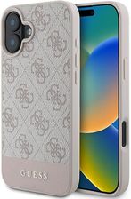 Guess Apple Iphone 16 Plus Hardcase Design 4G Bottom Stripe Hülle Pink
