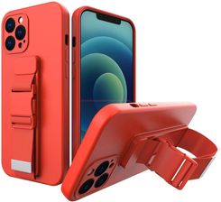 Hurtel 4Kom Pl Rope Case Żelowe Etui Ze Smyczą Łańcuszkiem Torebka Smycz Iphone 12 Mini Czerwony