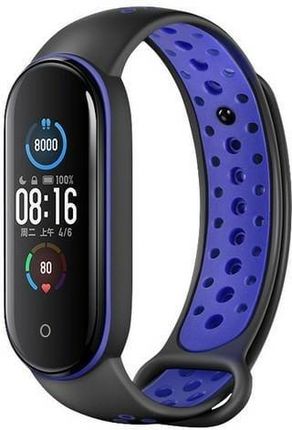 Beline Pasek Design Mi Band 7 6 5 Czarno Niebieski Black Blue