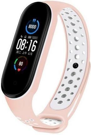 Beline Pasek Design Mi Band 7 6 5 Różowo Biały Pink White