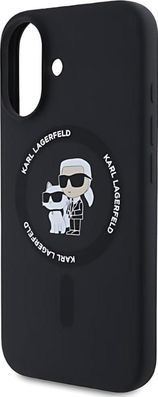 Karl Lagerfeld Etui Silicone Kc Heads Ring Magsafe Do Apple Iphone 16 Czarny   - zdjęcie 2