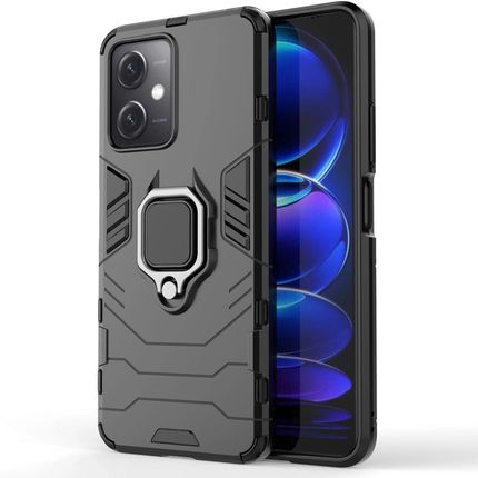 Hurtel Ring Armor Case Dla Xiaomi Redmi Note 12 5G   Poco X5 Cover Magnetic Holder Black Mobile Phone