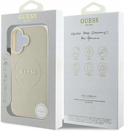 Guess Guhmp16Spghsmme Iphone 16 6 1  Beżowy Beige Hardcase Grained Ring Mag - zdjęcie 3