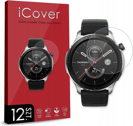 Icover 12Szt Szkło Hybrydowe Szkiełko Ochronne Smartwatch Do Xiaomi Amazfit Gtr 4