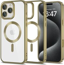 Tech Protect Etui Magflex Magsafe Do Apple Iphone 16 Pro Max Przezroczysto Złoty  Satynowy