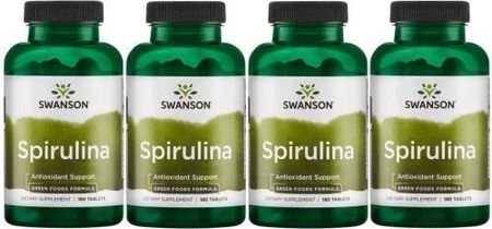 4 x Spirulina 500mg 180tab, Swanson