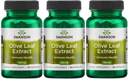 3 x Olive Leaf Extract - Liść Oliwny Ekstrakt 500mg 60kaps, Swanson