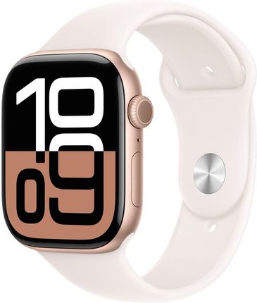 Apple Watch Series 10 GPS + Cellular 46mm aluminium różowe złoto pasek sportowy w kolorze łagodnego różu M/L (MWY73ETA)