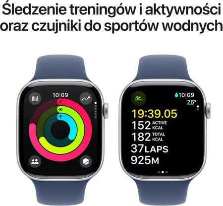 Apple Watch Series 10 GPS + Cellular 42mm z aluminium srebrny