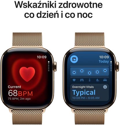 Apple Watch Series 10 GPS + Cellular koperta 42mm tytan złoty