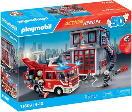 Playmobil 71603 Action Heroes Budynek Straży Pożarnej Wóz Strażacki