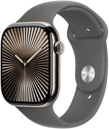 Apple Watch Series 10 GPS + Cellular Koperta 46mm z Tytanu w kolorze Naturalnym z Paskiem sportowym w kolorze Górskiej szarości - M/L (MWYA3ETA)