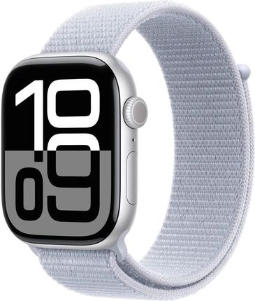 Apple Watch Series 10 GPS + Cellular Koperta 46mm z Aluminium w kolorze Srebrnym z Opaską sportową w kolorze Błękitnego obłoku (MWY23ETA)