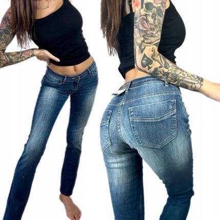 Klasyczne Spodnie Jeans Damskie Granatowe 27