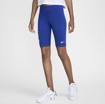 Damskie kolarki ze średnim stanem Nike USA Essentials - Niebieski