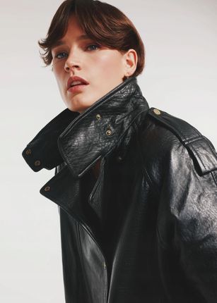 Ochnik Skórzana kurtka damska oversize KURDS-0489-1313 L - Ceny i