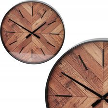 Zdjęcie Home Styling Collection Zegar Ścienny Tarcza Imitująca Drewno Za Szkłem 51Cm - Gdańsk
